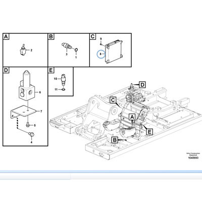 EC210 EC240 EC290 Excavator Control Panel for  VOE60100000 ECU Controller 60100000